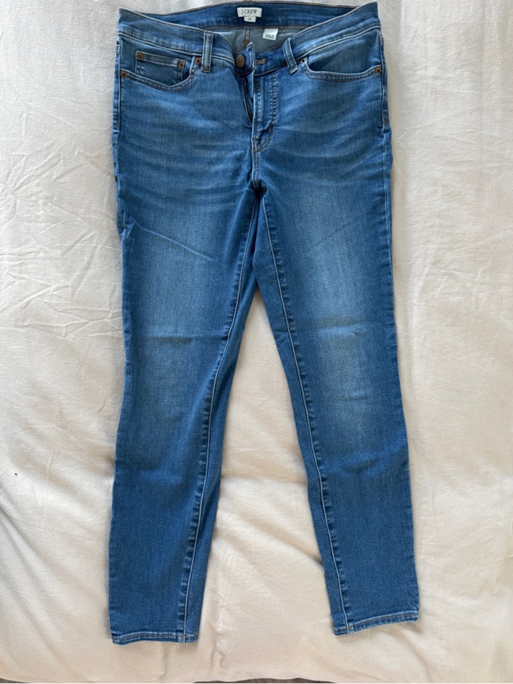 J. Crew Skinny Jeans in Mid Blue Wash